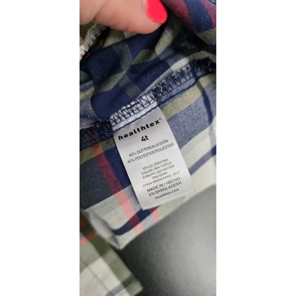 3pc OshKosh B'gosh 4T Boys Plaid Long Sleeve Cotton Button-Up Shirts Tops